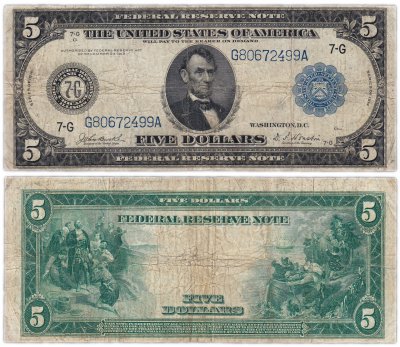 купить США 5 долларов 1914 Series 1914 (Pick 359) Chicago, Burke-Houston