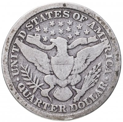 купить США 25 центов (квотер, 1/4 доллара, quarter dollar) 1896 Barber Quarter Без отметки монетного двора