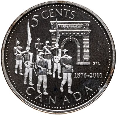 купить Канада 5 центов 2001 "125 лет Королевскому Военному Колледжу Канады"