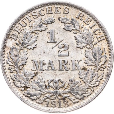 купить Германия 1/2 марки (mark) 1918, знак монетного двора: "D" - Мюнхен