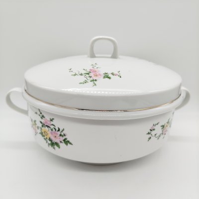 купить Супница/терина, украшенная цветочным декором, фарфор, деколь, золочение, Graf Von Henneberg Porzellan, 1777 Jlmenau, ГДР, 1977-1990 гг.