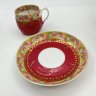 Купить Пара чайная с цветочным декором, фарфор, деколь, крытье, золочение, Фарфоровая фабрика Гарднера, Российская империя, 1892-1917 гг.