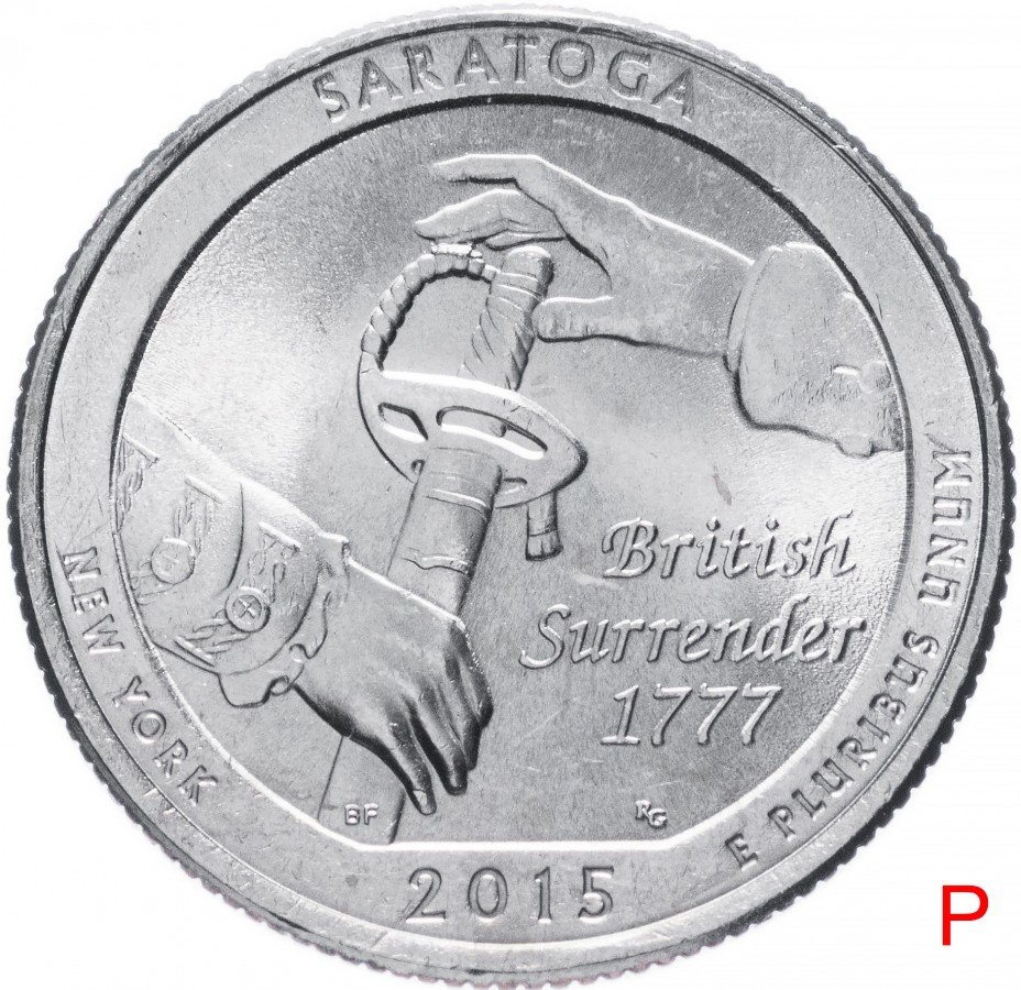 купить США 1/4 доллара (25 центов, квотер) 2015 P — "Национальный исторический парк Саратога" (30-й парк)