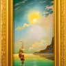 Купить Картина "Морской пейзаж" в раме, автор Устюхин, холст, на картоне масло дерево рама, Россия, 1998 г.