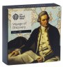 Купить Великобритания 2 фунта 2018 "Путешествия открывателей - капитан Джеймс Кук Корабль" в футляре, с сертификатом