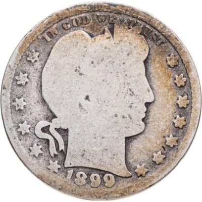 купить США 25 центов (квотер, 1/4 доллара, quarter dollar) 1899 Без отметки монетного двора