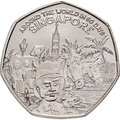купить Гернси 50 пенсов 2022 "Вокруг света за 80 дней - Сингапур"