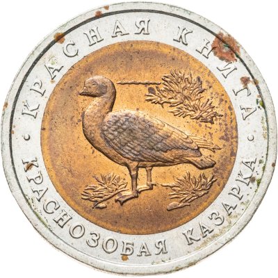 купить 10 рублей 1992 ЛМД краснозобая казарка