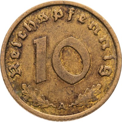 купить Германия (Третий рейх) 10 рейхспфеннигов (reichspfennig) 1939 A