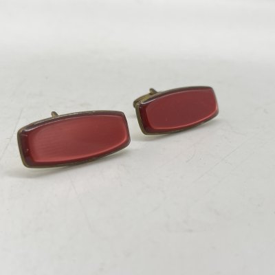 купить Запонки винтажные в малиновом оттенке, металл, пластик, СССР, 1970-1990 гг.