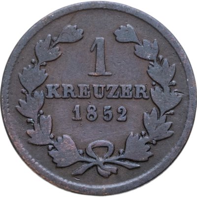 купить Германия, Баден 1 крейцер (kreuzer) 1852