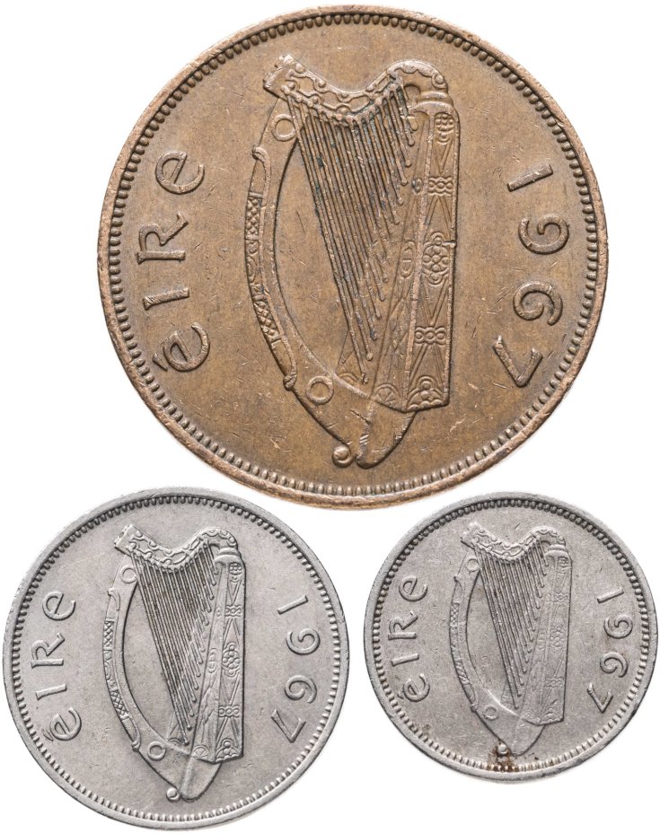 купить Ирландия набор монет 1, 3 и 6 пенсов 1967