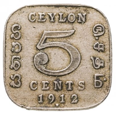 купить Цейлон 5 центов (cents) 1912