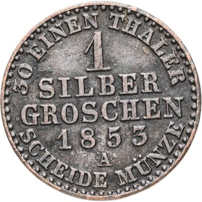 купить Германия, Пруссия 1 серебряный грош 1853 А