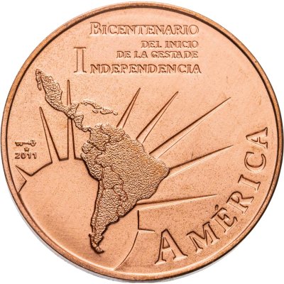 купить Куба 1 песо (peso) 2011 "200 лет независимости Америки"