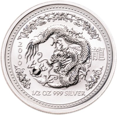 купить Австралия 50 центов 2000 UNC "Восточный календарь. Год дракона - лунар"