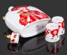 Купить Штоф для крепких напитков "Русская красавица" с парой стопок, фарфор, деколь, золочение, Ленинградский фарфоровый завод (ЛФЗ), СССР, 1970-1992 гг.