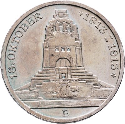купить Германская империя, Саксония 3 марки (mark) 1913 "100 лет битвы при Лейпциге (битве народов)"