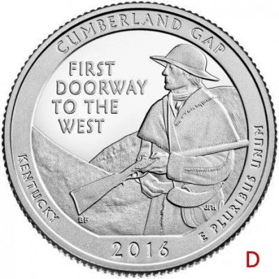Купить США 25 центов (квотер) 2016 D — Камберленд Гэп