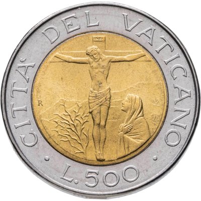 купить Ватикан 500 лир (lire) 1987 "Иисус Христос на кресте"
