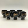 Купить Набор из 6-ти кубков с цветочным декором, керамика, золочение, Восточная Европа, 1970-1990 гг.