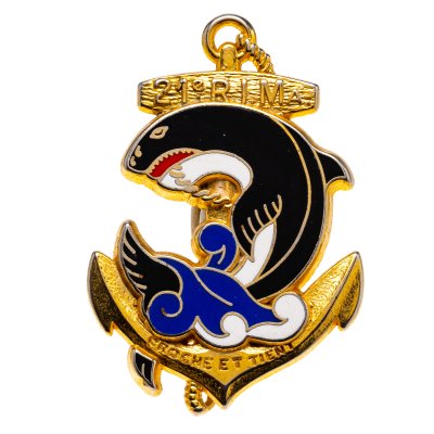 купить Франция знак "21 R. I. M. a. 21-й полк морской пехоты Франции, элитное подразделение сухопутных войск. Якорь. Корабль"