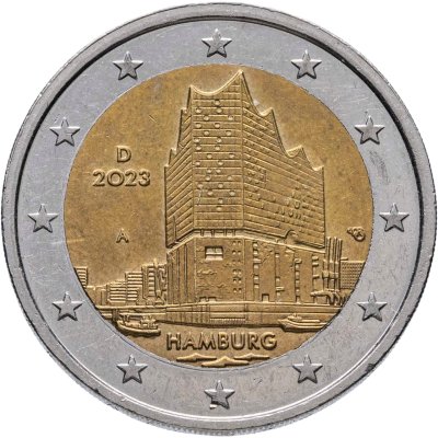 купить Германия 2 евро 2023 "Гамбург, Эльбская филармония" Двор A