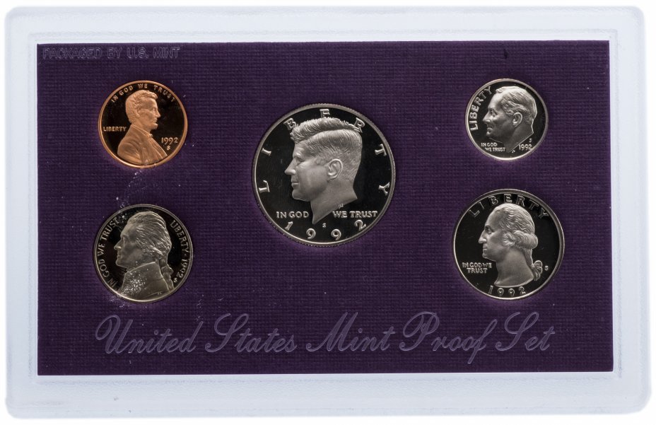 купить США Годовой набор монет 1992 Proof (5 штук) в упаковке