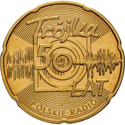 купить Польша 2 злотых 2012 "50 лет радио Тройка"