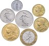 Купить Франция набор монет 1967-1988 (7 штук) новый франк