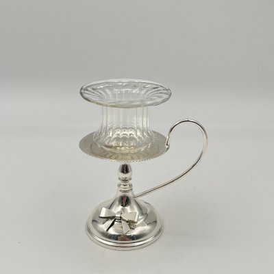 купить Подсвечник переносной на фигурном основании с бантом, металл, серебрение, стекло, Европа, 2000-2010 гг.