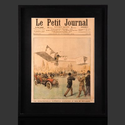 купить Газета "Le Petit Journal" выпуск № 836 от 25 ноября 1906, в раме и паспарту, бумага, стекло, рама, Франция, 1906 г.