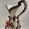 Купить Кувшин с лепным цветочным декором, фаянс, роспись, Capodimonte (Каподимонте), Италия, 1960-1990 гг.