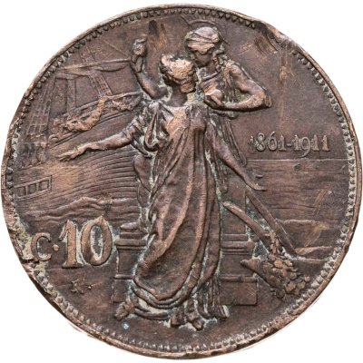 купить Италия 10 чентезимо (centesimi) 1911 "50 лет Королевству"