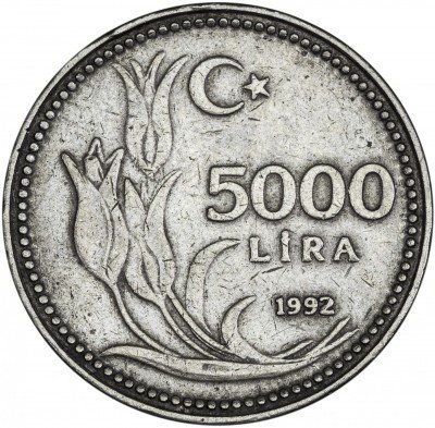 купить Турция 5000 лир 1992