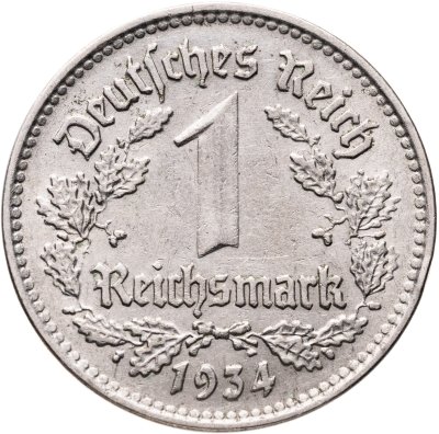 купить Германия, Третий рейх 1 рейхсмарка 1934 F