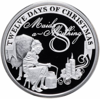 купить Остров Ниуэ 2 доллара 2009 "12 дней рождества: день 8-й. Служанки"