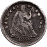 Купить США 5 центов (1/2 дайма, half dime) 1848  Seated Liberty Half Dime, знак монетного двора: "O" - Новый Орлеан