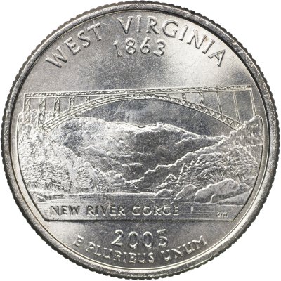 купить США 25 центов [Квотер] 2005 P [KM#374] "Западная Вирджиния"
