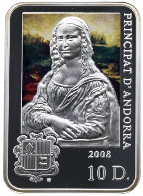 купить Андорра 10 динеров 2008 "Леонардо да Винчи"