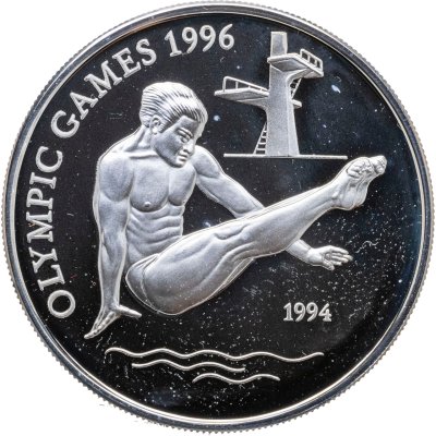 купить Западное Самоа 10 тала 1994 "XXVI летние Олимпийские Игры, Атланта 1996 - Прыжки в воду"