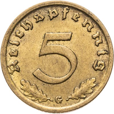 купить Германия (Третий рейх) 5 рейхспфеннигов (reichspfennig) 1938 G