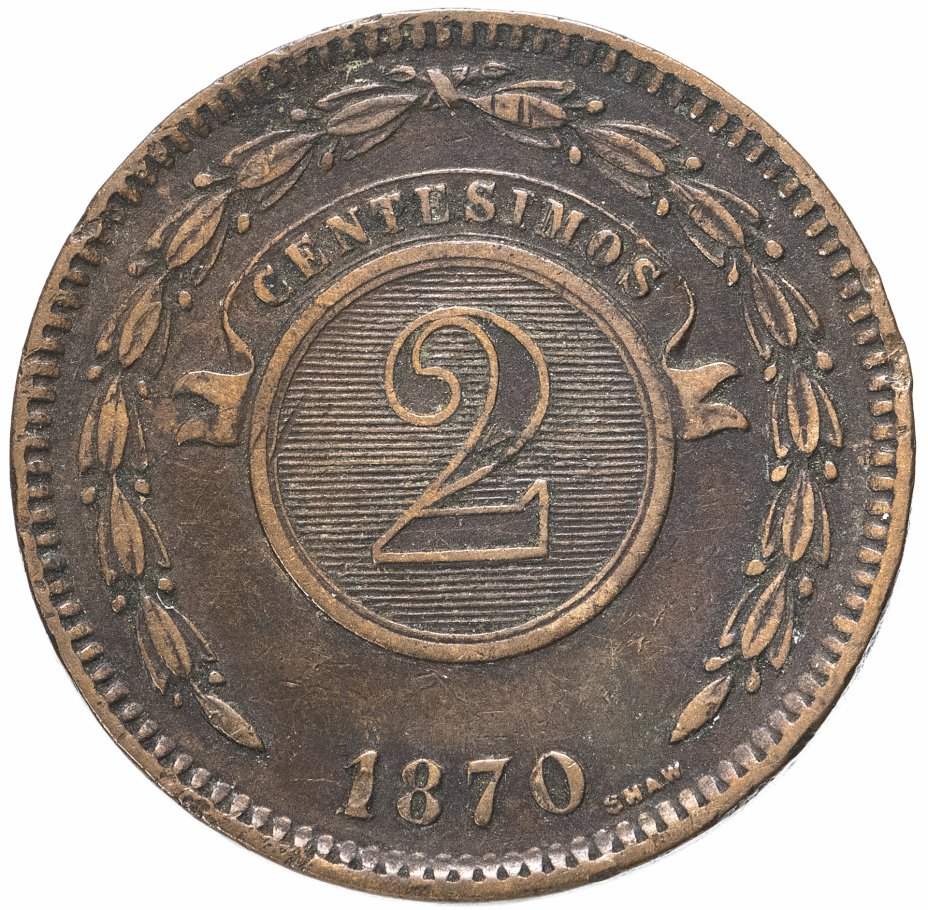 купить Парагвай 2 сентезимо 1870