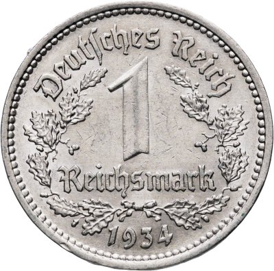 купить Германия, Третий рейх 1 рейхсмарка (reichsmark) 1934