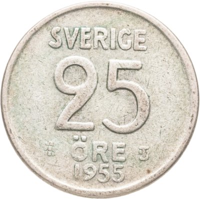 купить Швеция 25 эре (ore) 1955