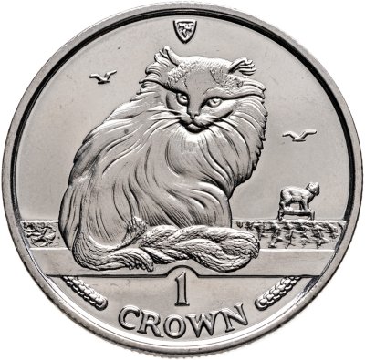 купить Остров Мэн 1 крона (crown) 1995 "Кошки - Турецкая ангора"
