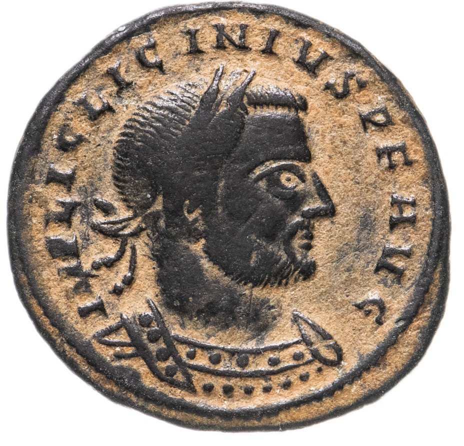 Римская монета Лициний 308-324 г. Римская Империя 1 фоллис 240-410 гг. Нуммий монета. Квинт лициний 4