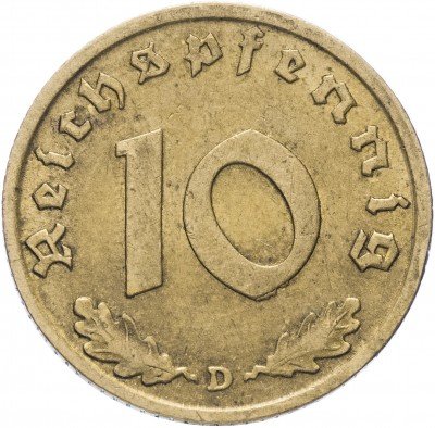 купить Фашистская Германия (Третий Рейх) 10 рейх пфеннигов 1939 "D"