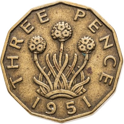 купить Великобритания 3 пенса (pence) 1951