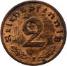 Купить Германия, Третий рейх 2 рейхспфеннига (reichspfennig) 1937, знак монетного двора: "F" - Штутгарт
